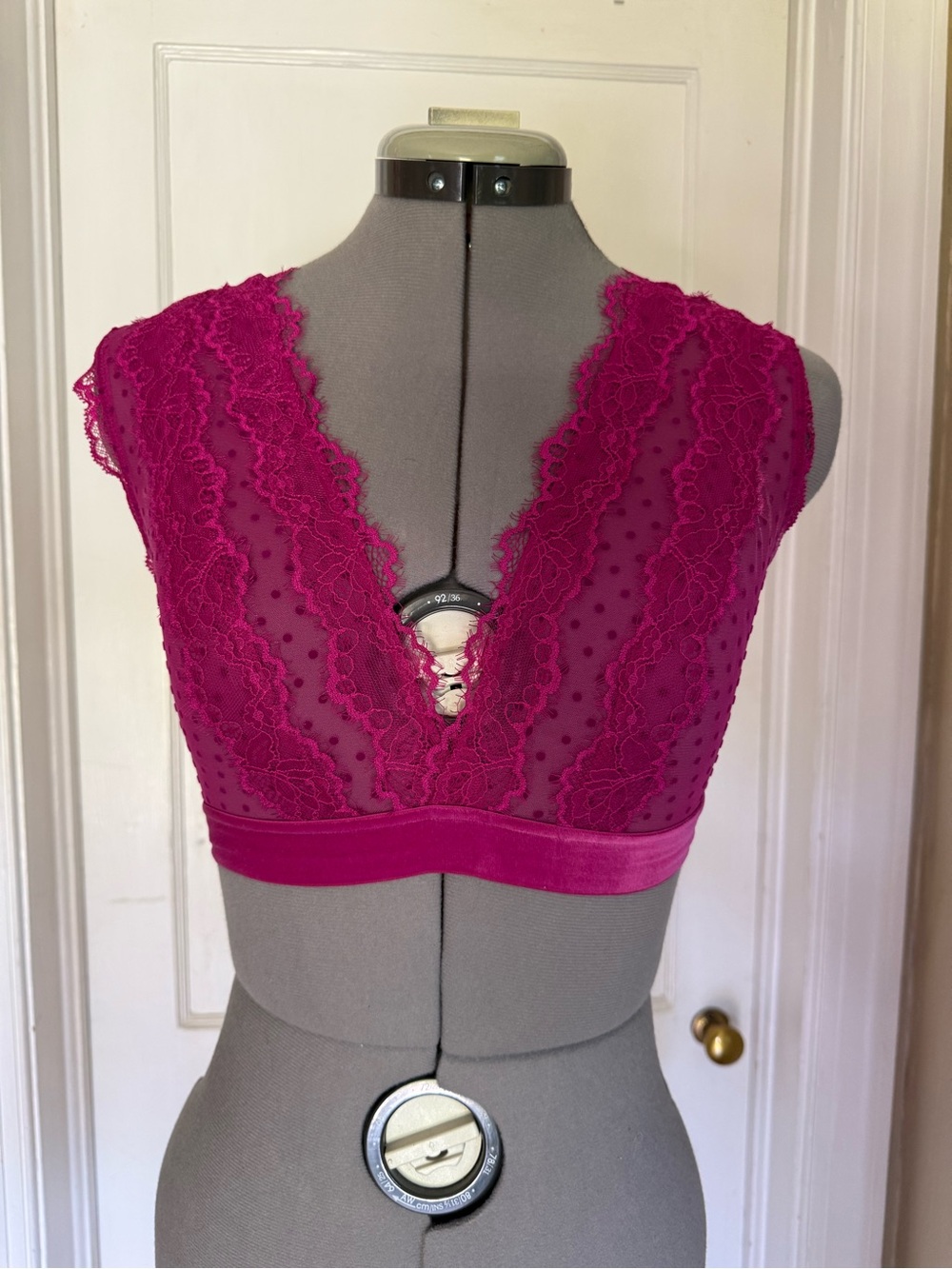 Victoria’s Secret Lace Plunge Bralette in Magenta